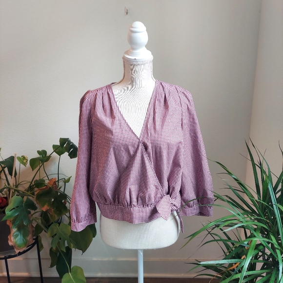 Madewell size L gingham blouse - Picture 9 of 10